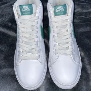 Nike Blazers, White and Green, No Box, USED